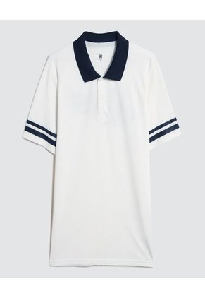 Polo Para Hombre Cuello Tejido Sin Bolsillo Color Crema Marca Ostu #60110670