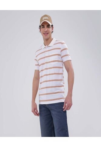 Polo Para Hombre Cuello Tejido Con Bolsillo Color Blanco Marca Ostu #60110644 Ostu