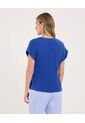 Blusa Para Mujer Manga Corta Color Azul Marca Ostu #40121182 de Ostu