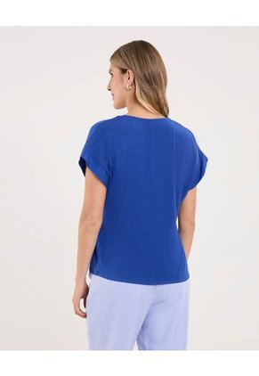 Blusa Para Mujer Manga Corta Color Azul Marca Ostu #40121182