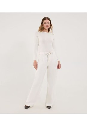 Body Para Mujer Manga Larga Color Crema Marca Ostu #40200199