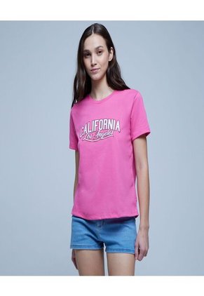 Camiseta Para Mujer Manga Corta Color Rosado Marca Ostu #40092050