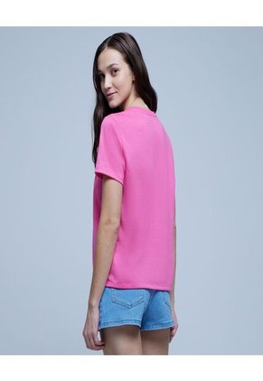 Camiseta Para Mujer Manga Corta Color Rosado Marca Ostu #40092050