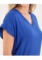 Blusa Para Mujer Manga Corta Color Azul Marca Ostu #40121182 de Ostu