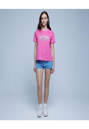 Camiseta Para Mujer Manga Corta Color Rosado Marca Ostu #40092050