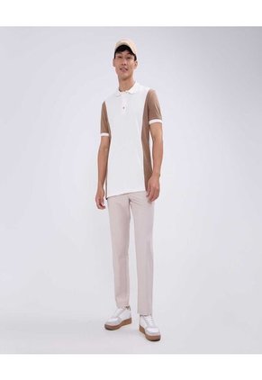 Polo Para Hombre Cuello Tejido Sin Bolsillo Color Crema Marca Ostu #60110706