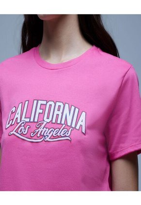 Camiseta Para Mujer Manga Corta Color Rosado Marca Ostu #40092050