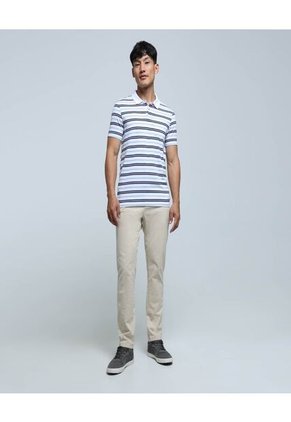 Polo Para Hombre Cuello Tejido Con Bolsillo Color Blanco Marca Ostu #60110538