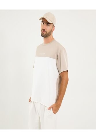 Camiseta Para Hombre Manga Corta Cuello Redondo Color Beige Marca Ostu #60091575 Ostu