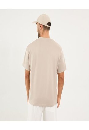 Camiseta Para Hombre Manga Corta Cuello Redondo Color Beige Marca Ostu #60091575