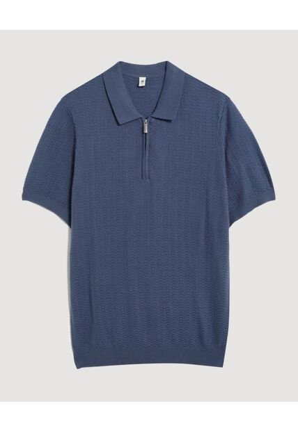 Polo  Para Hombre Cuello Tejido Sin Bolsillo Color Azul Marca Ostu #60110879