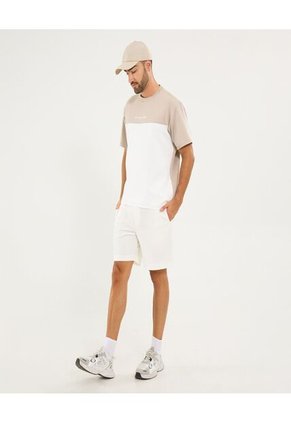 Camiseta Para Hombre Manga Corta Cuello Redondo Color Beige Marca Ostu #60091575