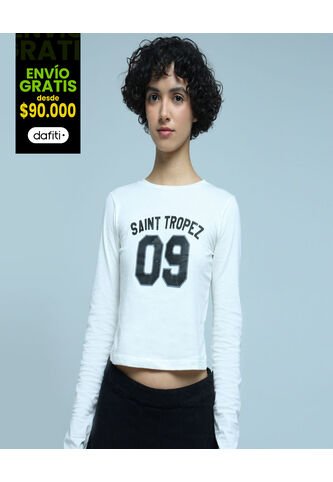 Camiseta Para Mujer Manga Larga Color Blanco Marca Ostu #40091950 Ostu