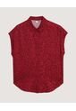 Camisa  Para Mujer Manga Corta Color Vino Marca Ostu #40010358 de Ostu