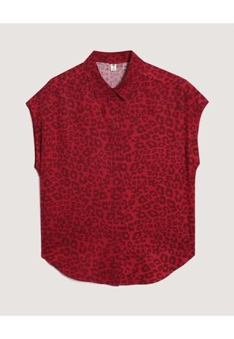 Camisa  Para Mujer Manga Corta Color Vino Marca Ostu #40010358 Ostu
