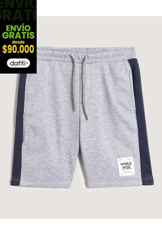 Bermuda Infantil Niño Regular Corto Color Gris Marca Ostu #80100063 Ostu