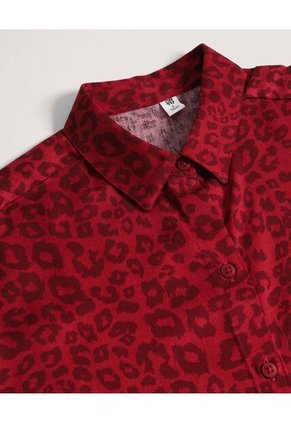 Camisa  Para Mujer Manga Corta Color Vino Marca Ostu #40010358