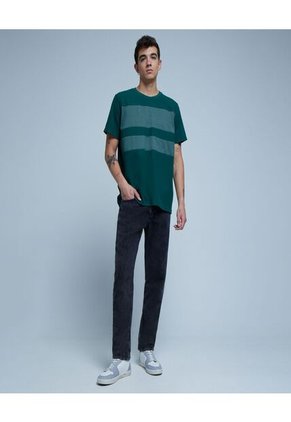 Camiseta Para Hombre Manga Corta Color Verde  Marca Ostu #60091202