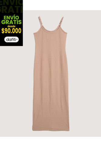 Vestido Para Mujer M/Sisa Largo Color Camel Marca Ostu #40170344 Ostu