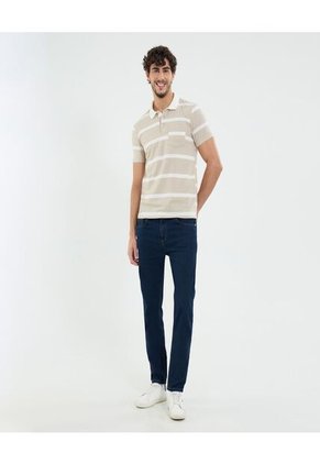 Polo Para Hombre Cuello Tejido Con Bolsillo Color Avena Marca Ostu #60110773