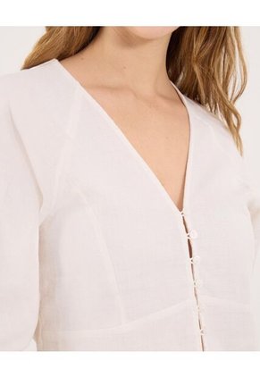 Blusa Para Mujer Manga 3/4 Color Beige Marca Ostu #40121214