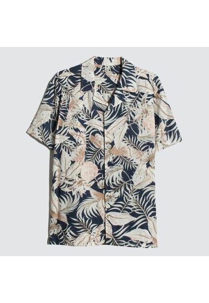 Camisa Para Hombre Manga Corta Sin Bolsillo Color Beige Marca Ostu #60010758