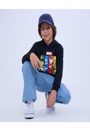 Buzo Para Niño Hoodie Color Negro Marca Ostu #80060152