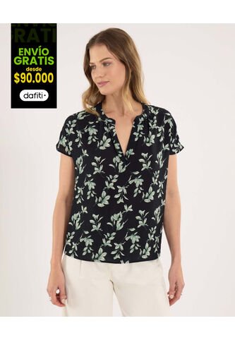 Blusa Para Mujer Manga Sisa Color Negro Marca Ostu #40120925 Ostu