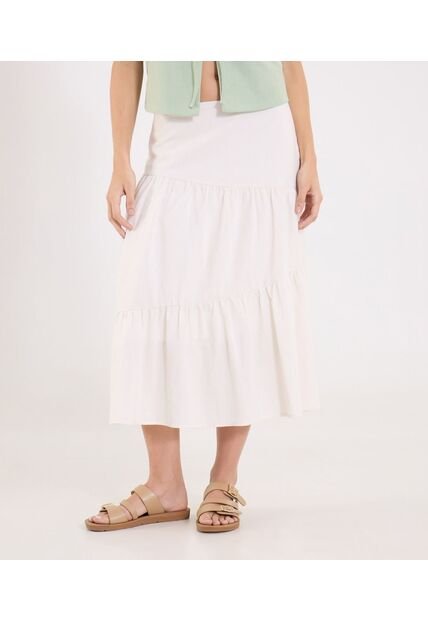 Falda Para Mujer Medio Color Beige Marca Ostu #40140184