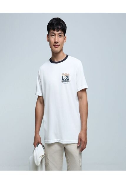 Camiseta Para Hombre Manga Corta Color Crema Marca Ostu #60091319