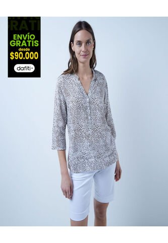 Blusa Para Mujer Manga 3/4 Color Beige Marca Ostu #40120930 Ostu