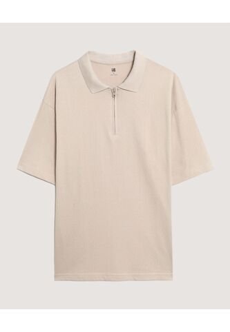 Polo  Para Hombre Cuello Tejido Sin Bolsillo Color Beige Marca Ostu #60110880 Ostu