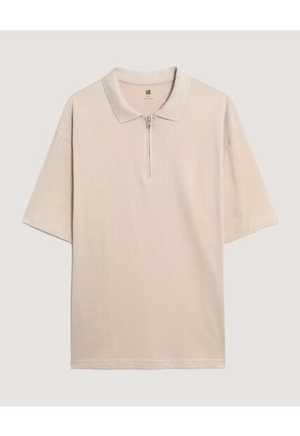 Polo  Para Hombre Cuello Tejido Sin Bolsillo Color Beige Marca Ostu #60110880