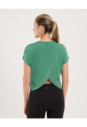Camiseta Para Mujer Manga Corta Cuello Redondo Color Verde Marca Ostu #40092454