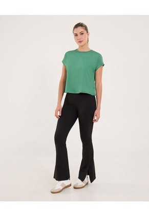 Camiseta Para Mujer Manga Corta Cuello Redondo Color Verde Marca Ostu #40092454
