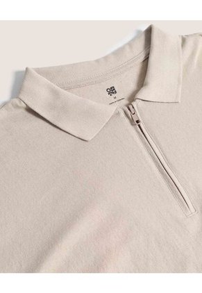 Polo  Para Hombre Cuello Tejido Sin Bolsillo Color Beige Marca Ostu #60110880