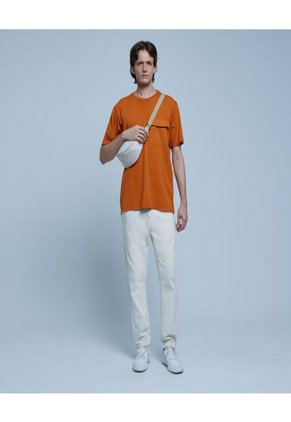 Camiseta Para Hombre Manga Corta Color Naranja Marca Ostu #60091159