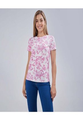 Camiseta Para Mujer Manga Corta Color Rosado  Marca Ostu #40092109