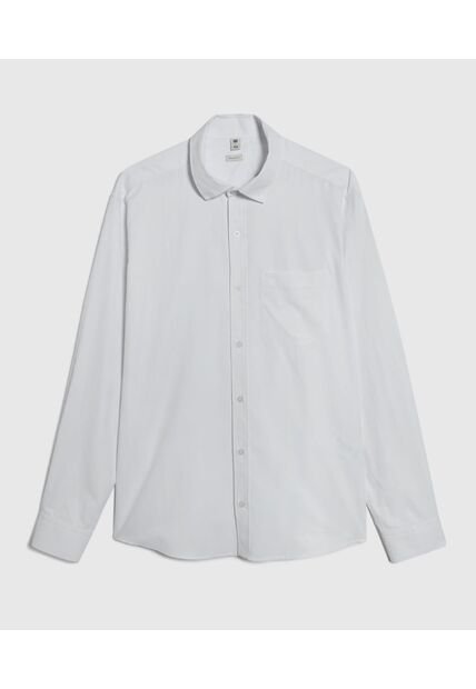 Camisa Para Hombre Manga Larga Con Bolsillo Color Blanco Marca Ostu #60010645