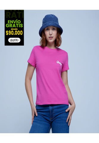 Camiseta Para Mujer Manga Corta Color Rosa Marca Ostu #40091940 Ostu