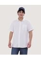Camisa Para Hombre Manga Corta Con Bolsillo Color Crema Marca Ostu #60010659 de Ostu