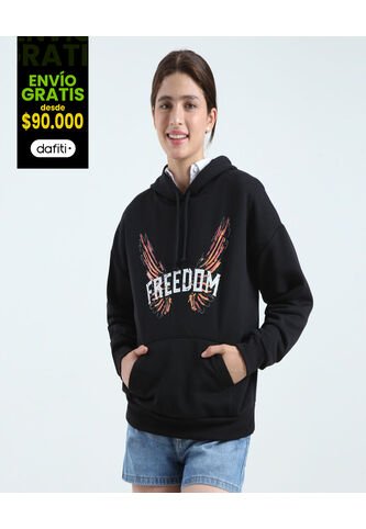 Buzo Para Mujer Hoodie Color Negro Marca Ostu #40060308 Ostu