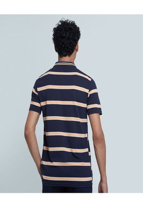 Polo Para Hombre Cuello Tejido Con Bolsillo Color Azul Medio Marca Ostu #60110573