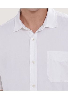 Camisa Para Hombre Manga Corta Con Bolsillo Color Crema Marca Ostu #60010659