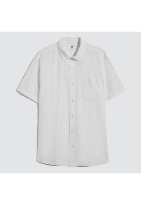 Camisa Para Hombre Manga Corta Con Bolsillo Color Crema Marca Ostu #60010659