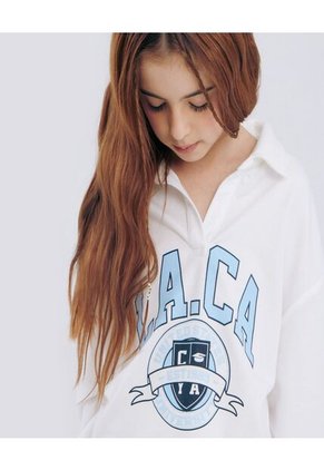 Buzo Para Niña Cuello Redondo Color Blanco Marca Ostu #90060074