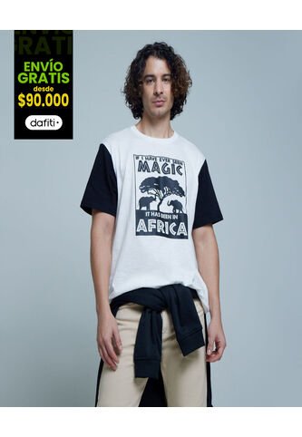 Camiseta Para Hombre Manga Corta Color Blanco Marca Ostu #60091153 Ostu