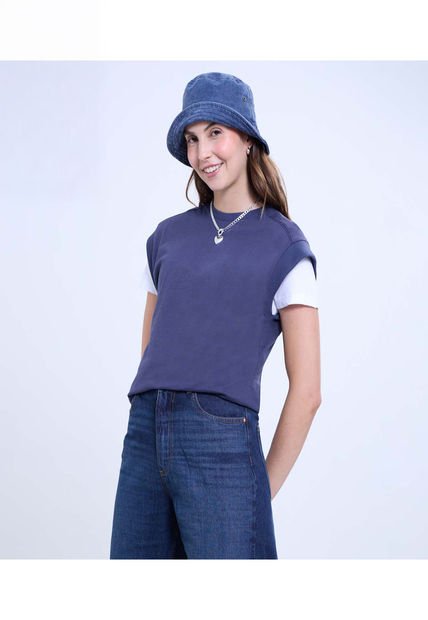 Camiseta Para Mujer Manga Sisa Color Azul Oscuro Marca Ostu #40092246