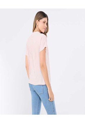 Blusa Para Mujer Manga Corta Color Beige Marca Ostu #40121143