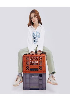 Buzo Para Niña Cuello Redondo Color Blanco Marca Ostu #90060074